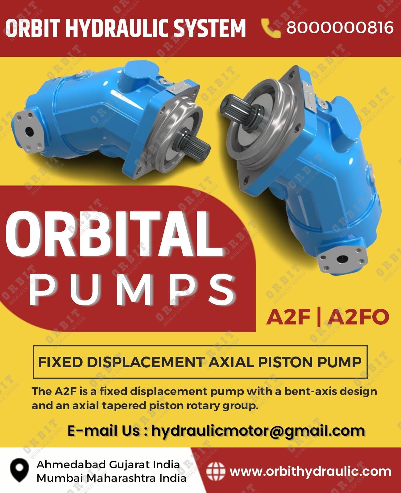 Bosch Rexroth A2F Fixed Axial Piston Pump in Ahmedabad Mumbai Pune Chennai Bangalore Hyderabad Nashik Indore Jaipur Delhi Kolkata Noida Combatore Rajkot Belgaum India