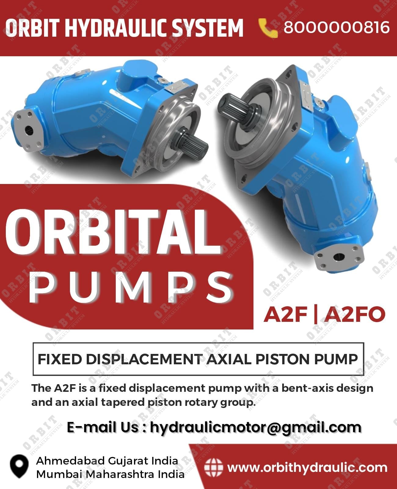 Bosch Rexroth A2F Fixed Axial Piston Pump in Ahmedabad Mumbai Pune Chennai Bangalore Hyderabad Nashik Indore Jaipur Delhi Kolkata Noida Combatore Rajkot Belgaum India